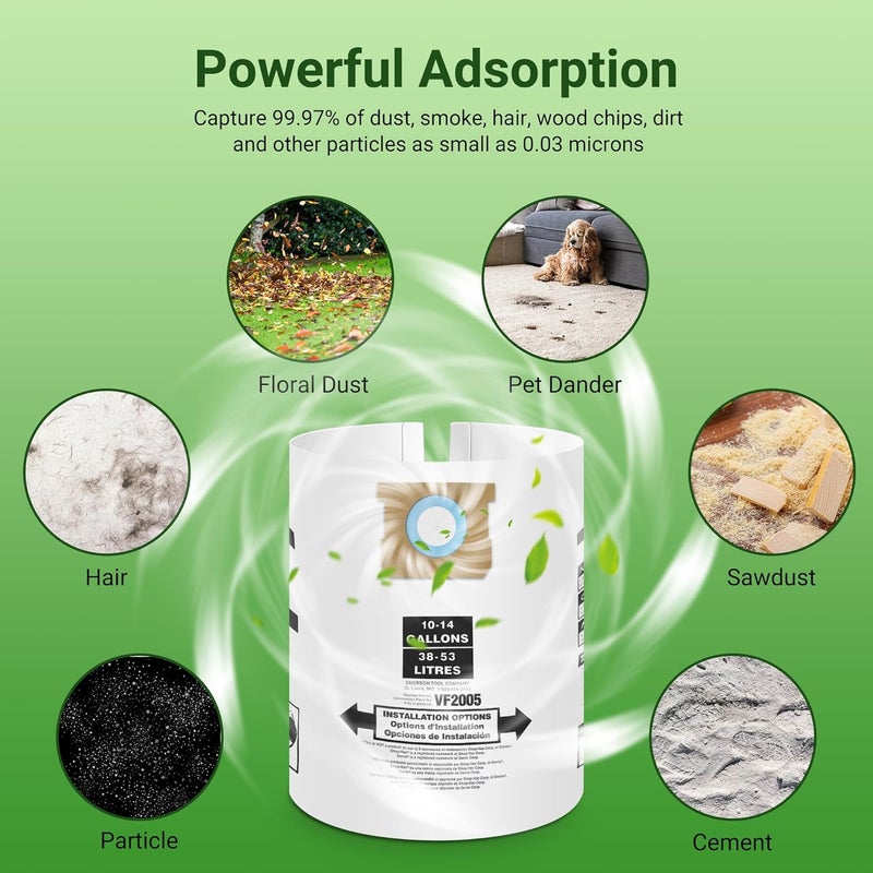 PETOX 5 Pack Vacuum Bags Replacement for Shop Vac Bags 10-14 Gallon Type F 90662 9066200 9066233 and Type I 90672 9067200 9067233, High-Efficiency Disposable Vaccum Collection Filter Bags - Image 4